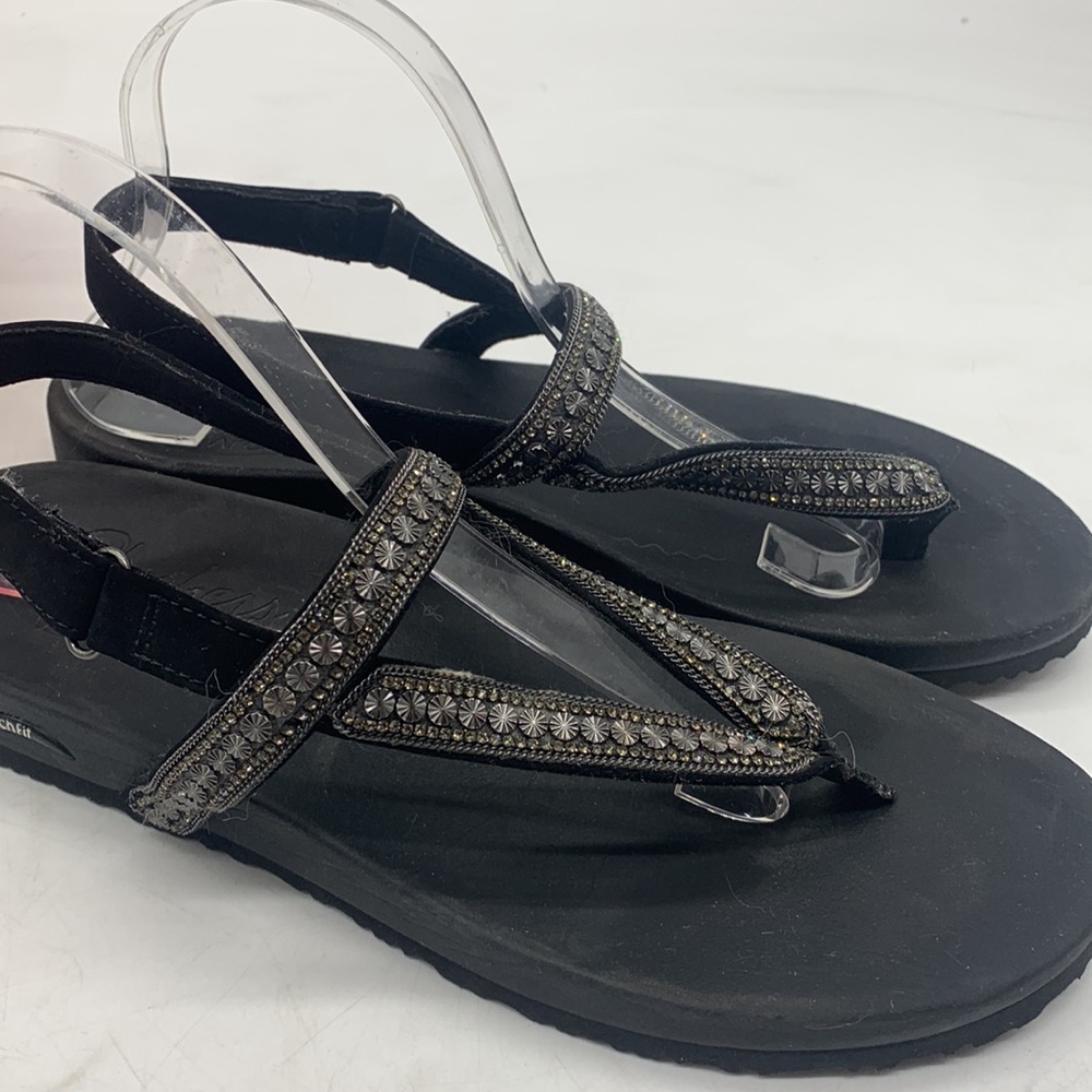Sketchers Black embellished thong sandals Size 10 SKT5010A - Picture 3 of 9